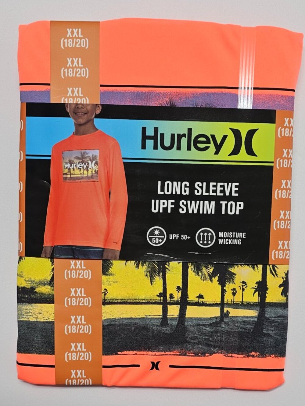 Hurley Boys Long Sleeve Moisture Wicking UPF 50+ Swim Top - Picture 6 of 7